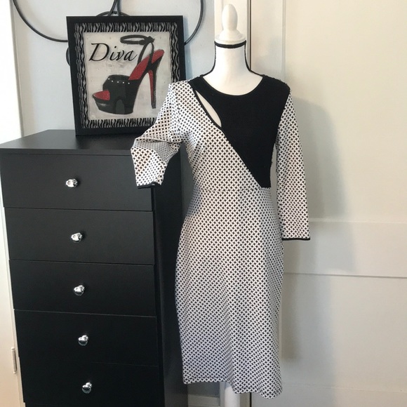 I ❤️ Robson Black White Cut our Dress Sz M - Picture 2 of 8